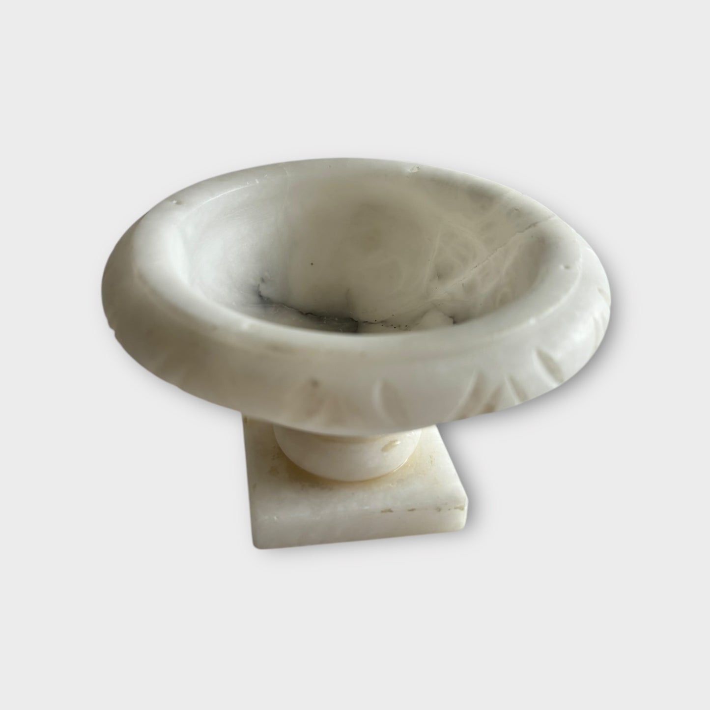 Vintage Italian marble and alabaster pedestal bowl