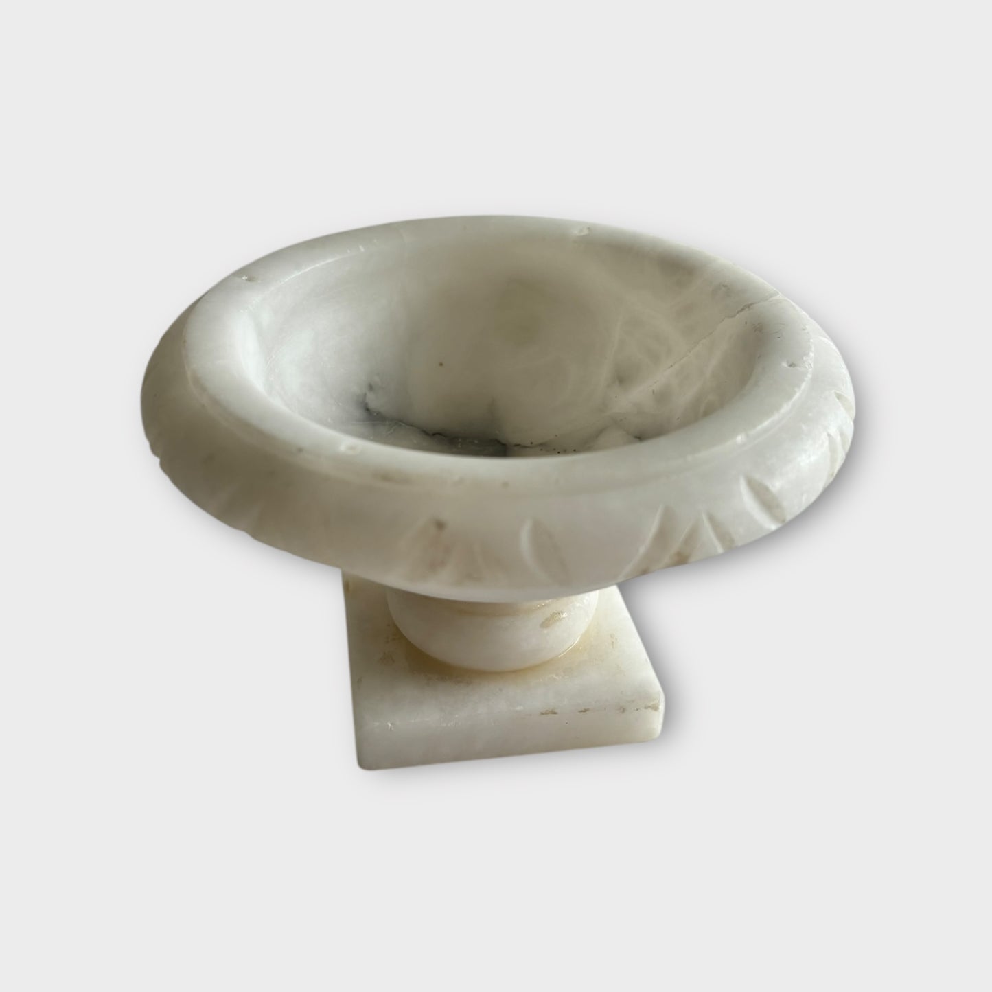 Vintage Italian marble and alabaster pedestal bowl
