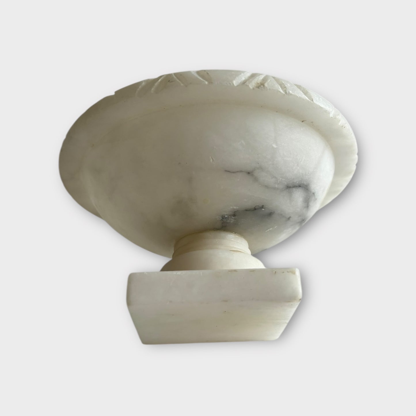 Vintage Italian marble and alabaster pedestal bowl