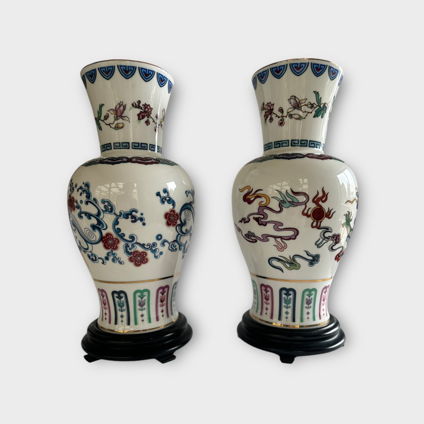 Franklin Mint Celestial Dragon Vases