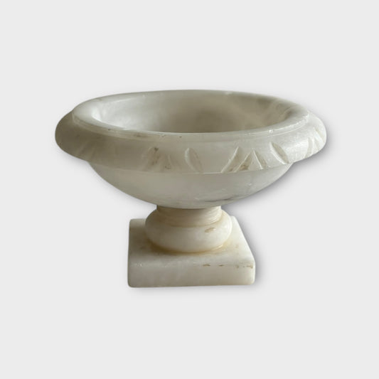 Vintage Italian marble and alabaster pedestal bowl