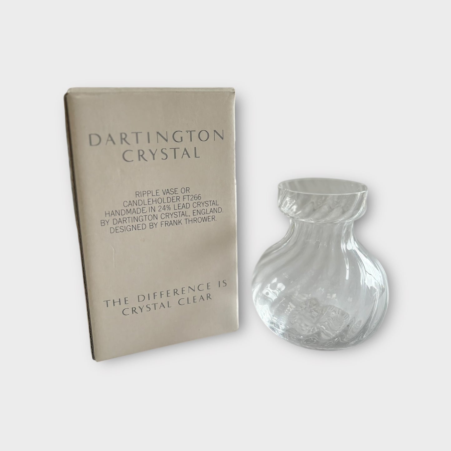 Dartington Crystal Ripple Vase / Candle Holder