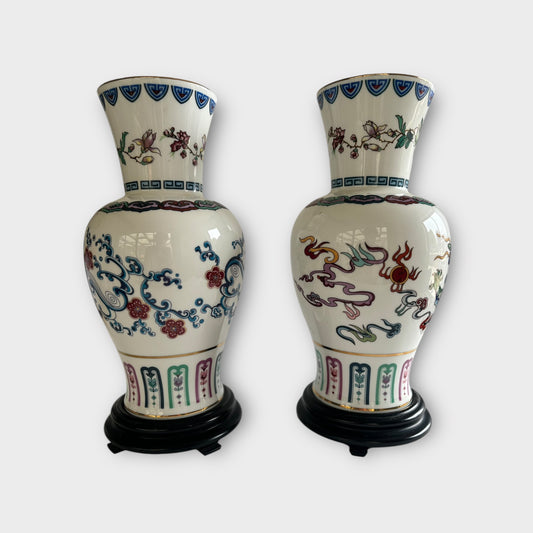 Franklin Mint Celestial Dragon Vases