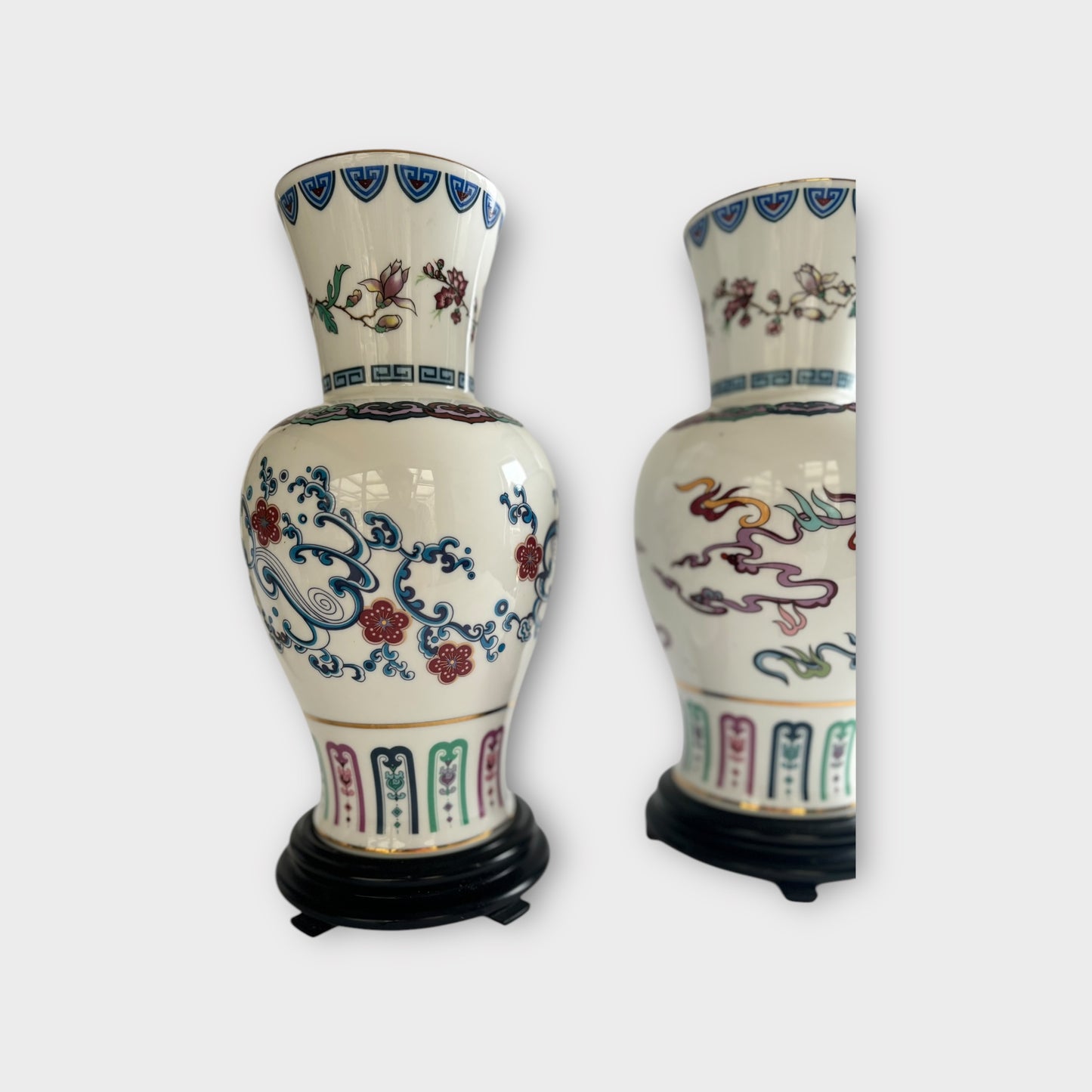 Franklin Mint Celestial Dragon Vases