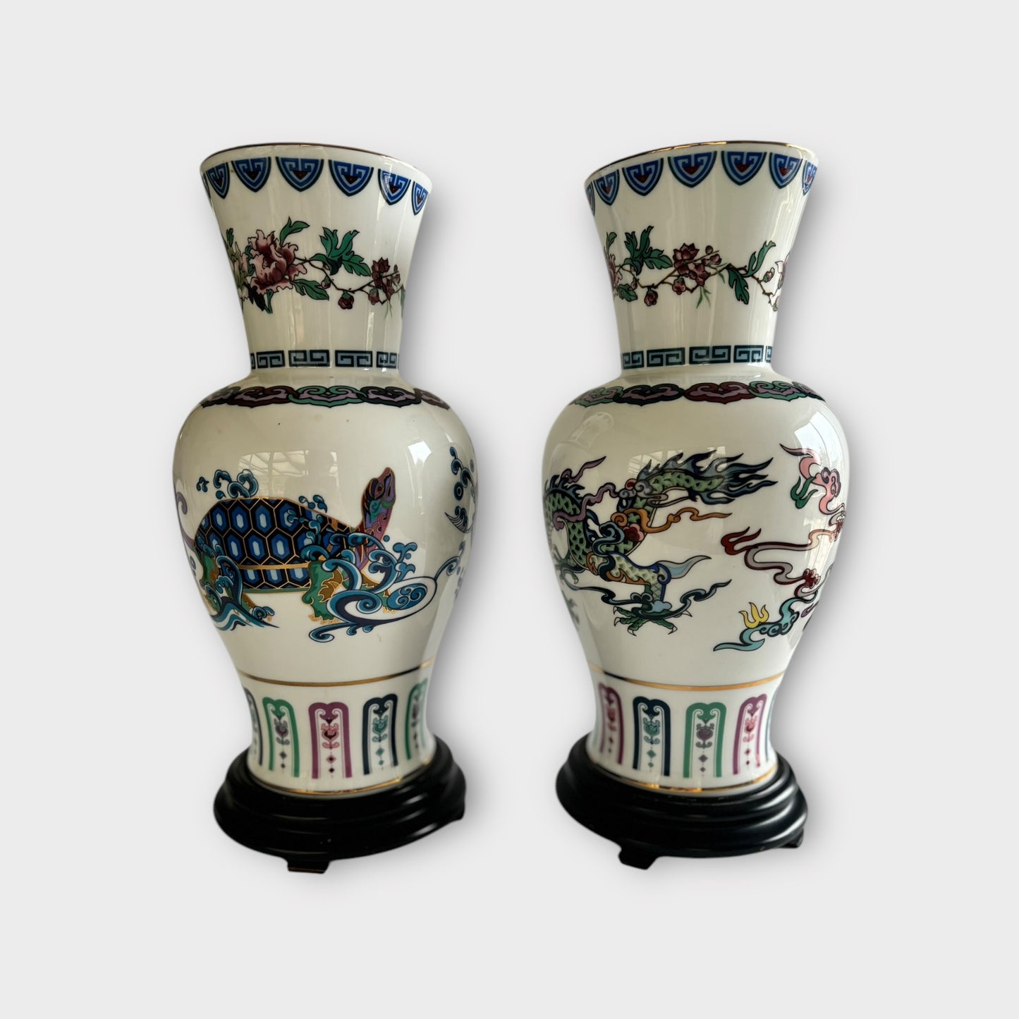 Franklin Mint Celestial Dragon Vases