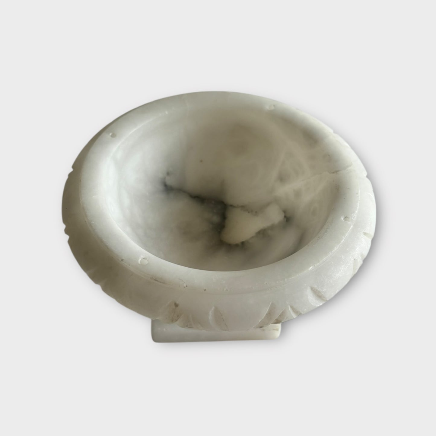 Vintage Italian marble and alabaster pedestal bowl