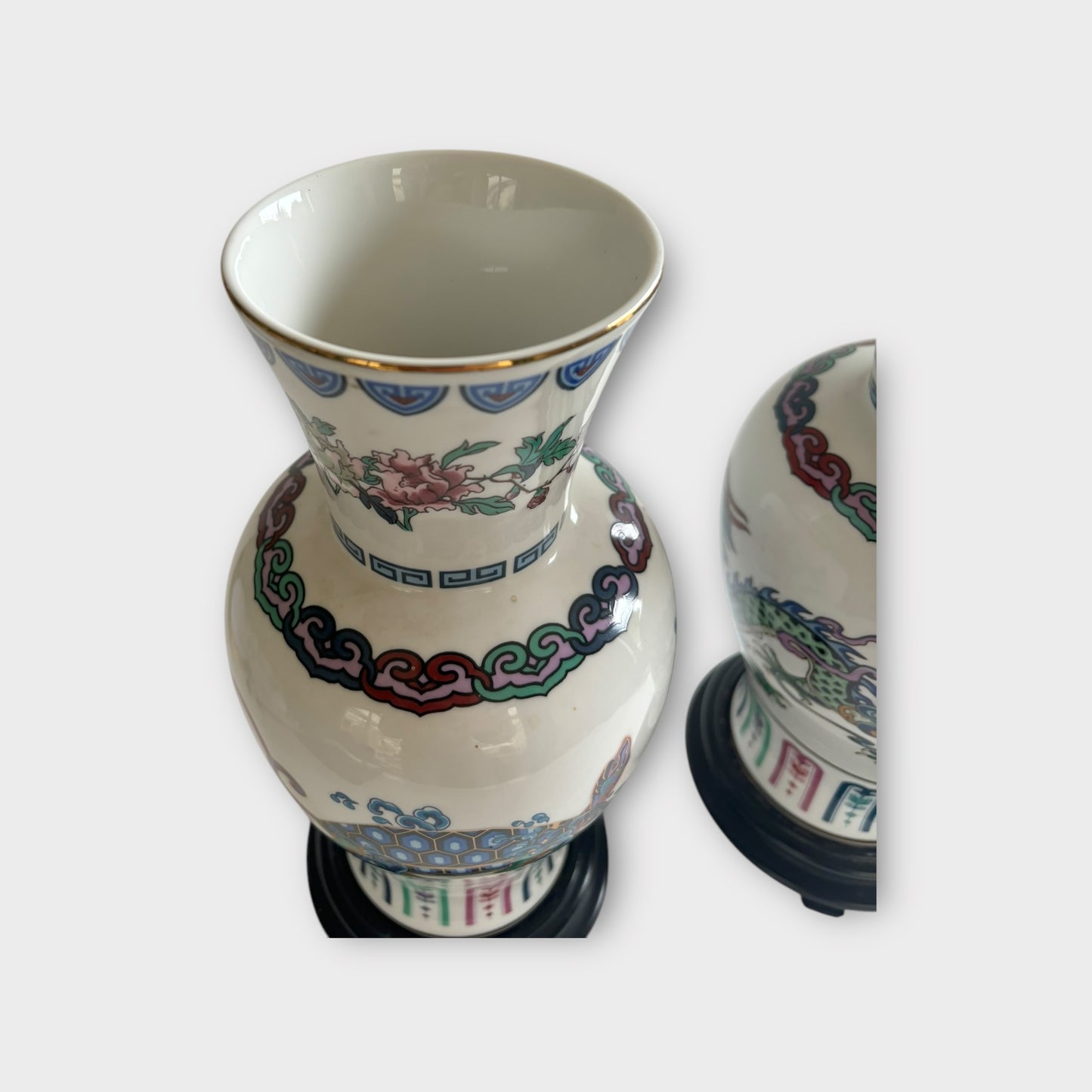 Franklin Mint Celestial Dragon Vases