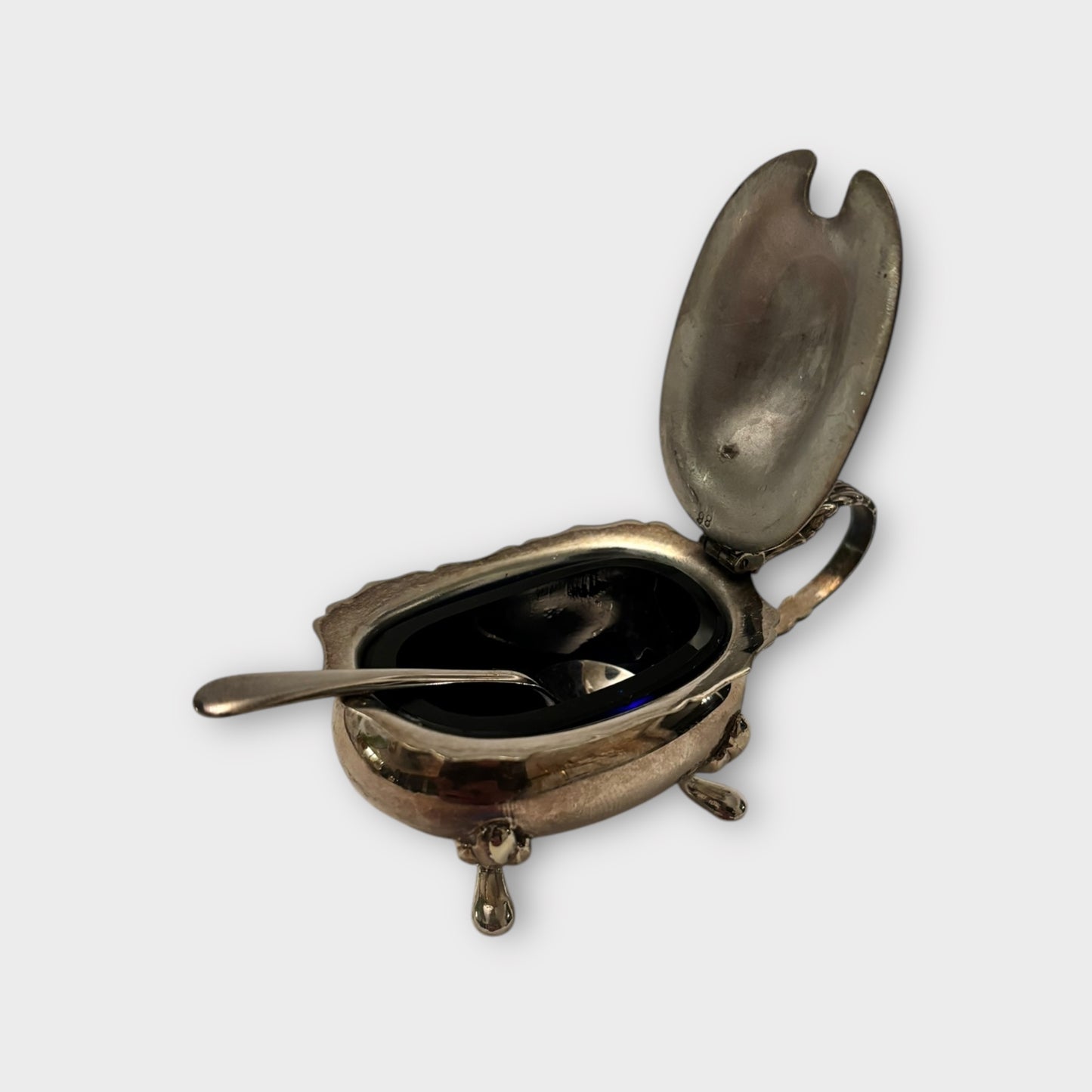 Silver-Plated Open Salt and Matching Mustard Pot (1960s)