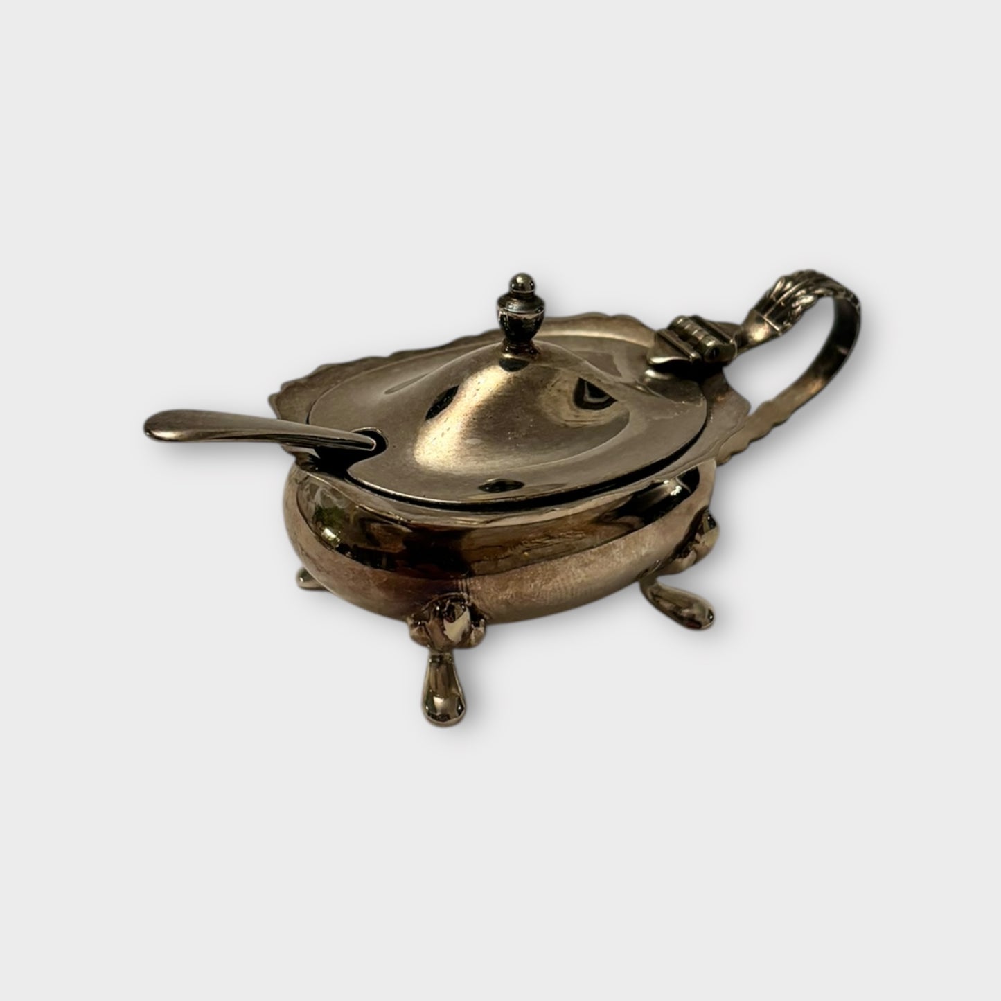 Silver-Plated Open Salt and Matching Mustard Pot (1960s)
